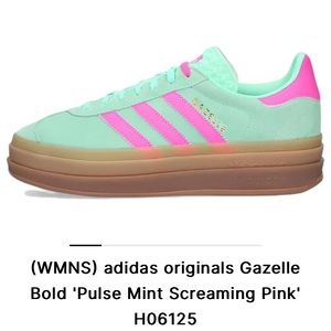 Women’s adidas Gazelle Bold ‘Pulse Mint Screaming Pink - Size 9